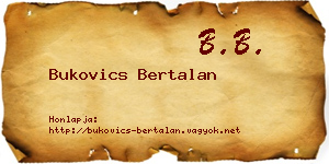 Bukovics Bertalan névjegykártya