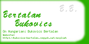 bertalan bukovics business card